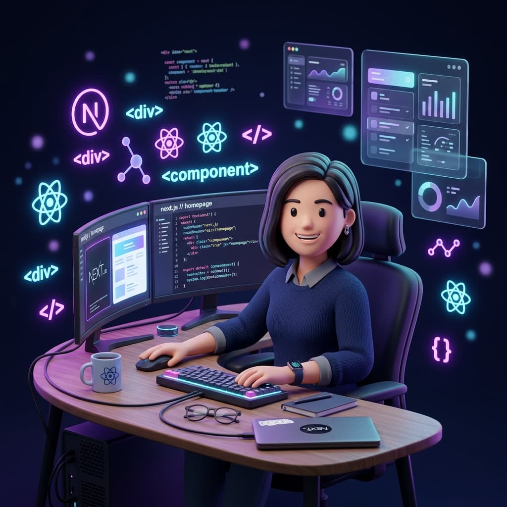 Sarosh - Female Developer Illustration